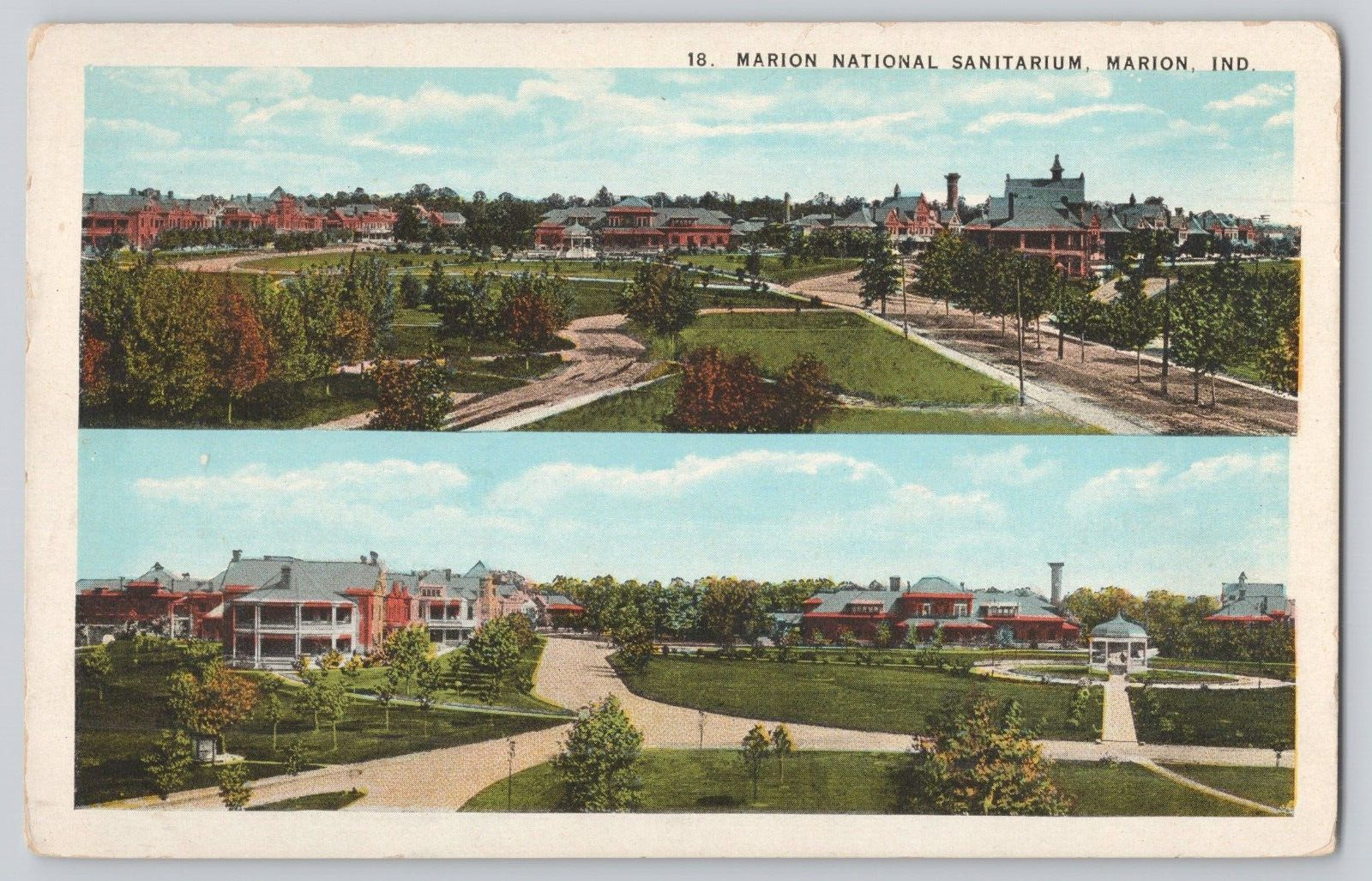 Postcard Marion National Sanitarium, Marion, Ind