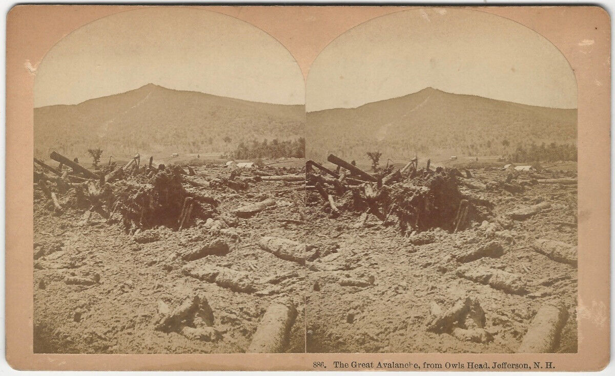 1885 Great Avalanche in Jefferson New Hampshire Kilburn Vintage Stereoview