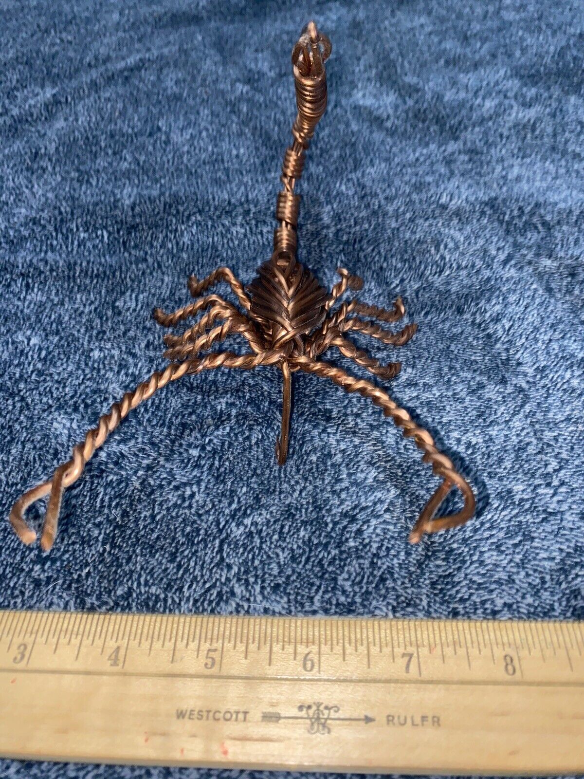 HANDCRAFTED TWISTED COPPER WIRE METAL ART SCORPION