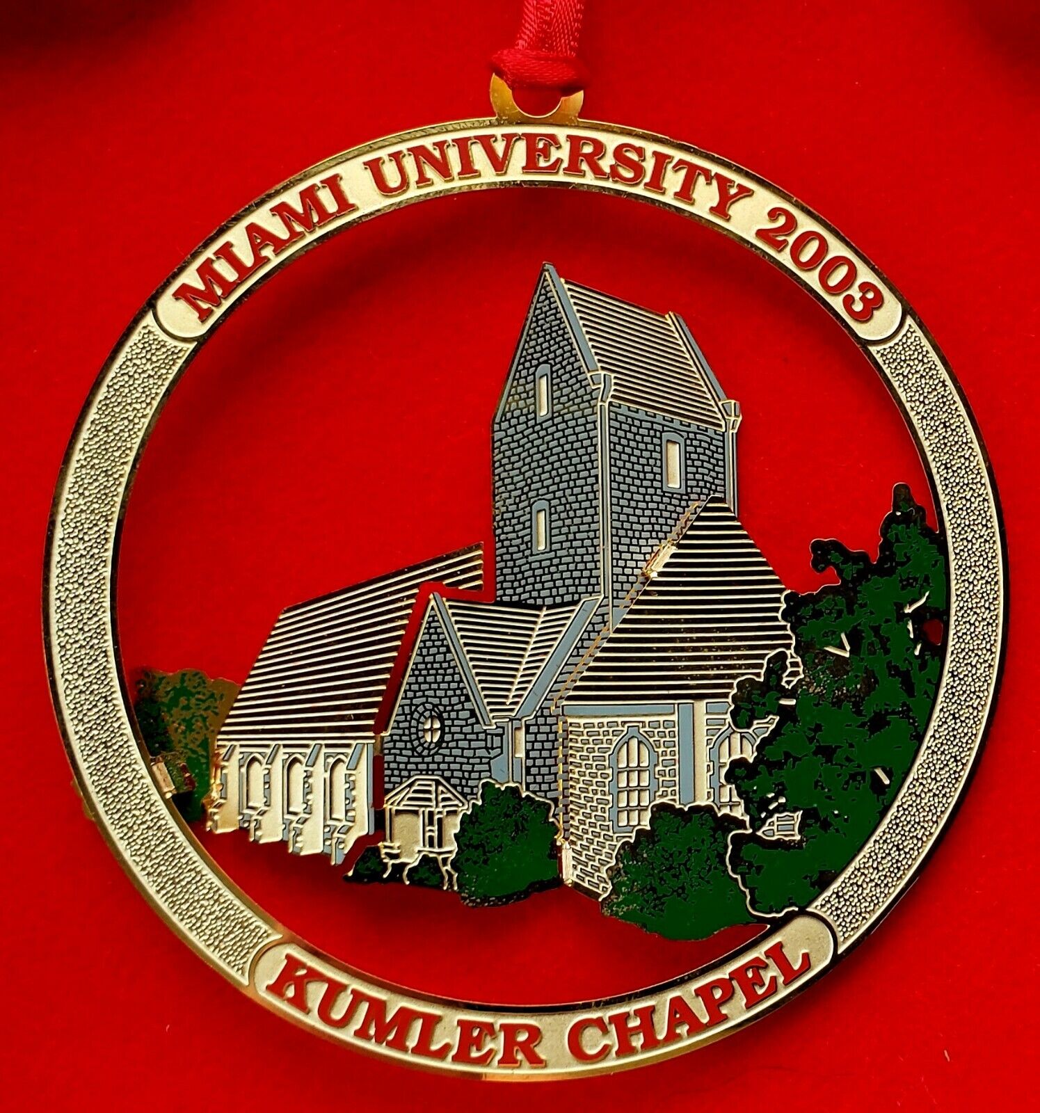 2003 Miami University KUMLER CHAPEL 3-D METAL ORNAMENT Limited Edition MINT