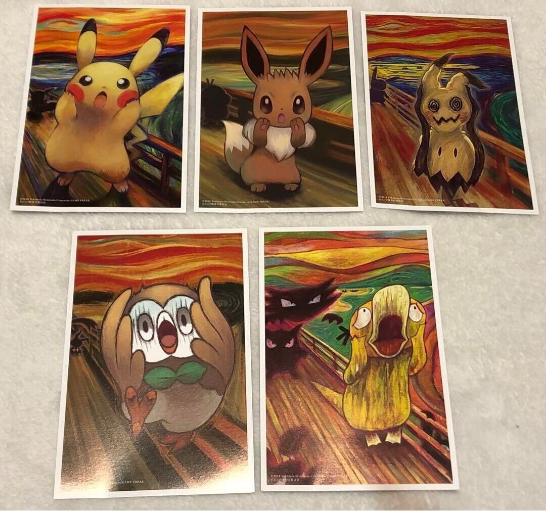Pokemon Post card 5 set  MUNCH USED
