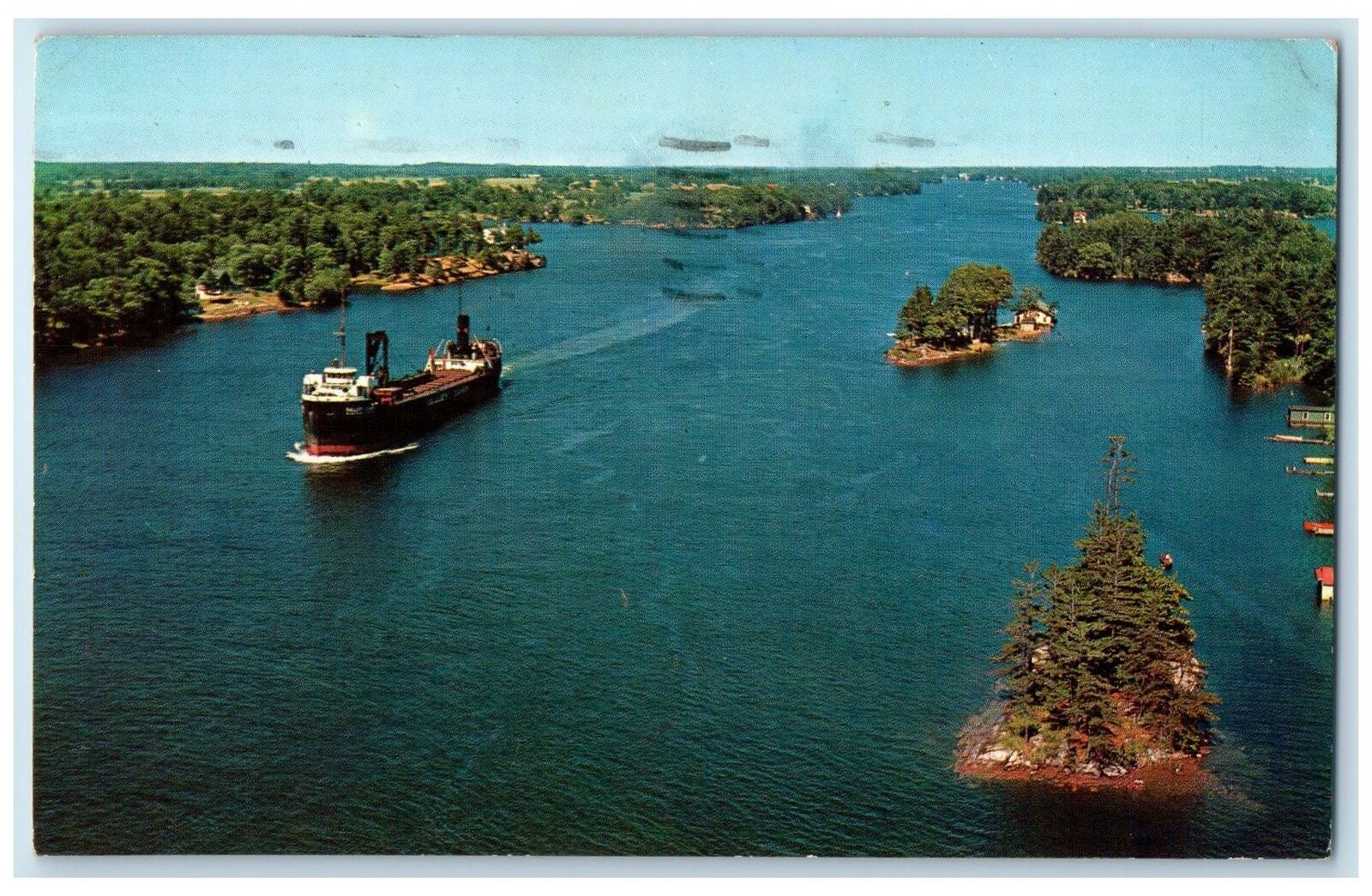 1965 View Of Thousand Islands From Bridge Thousand Island New York NY Postcard