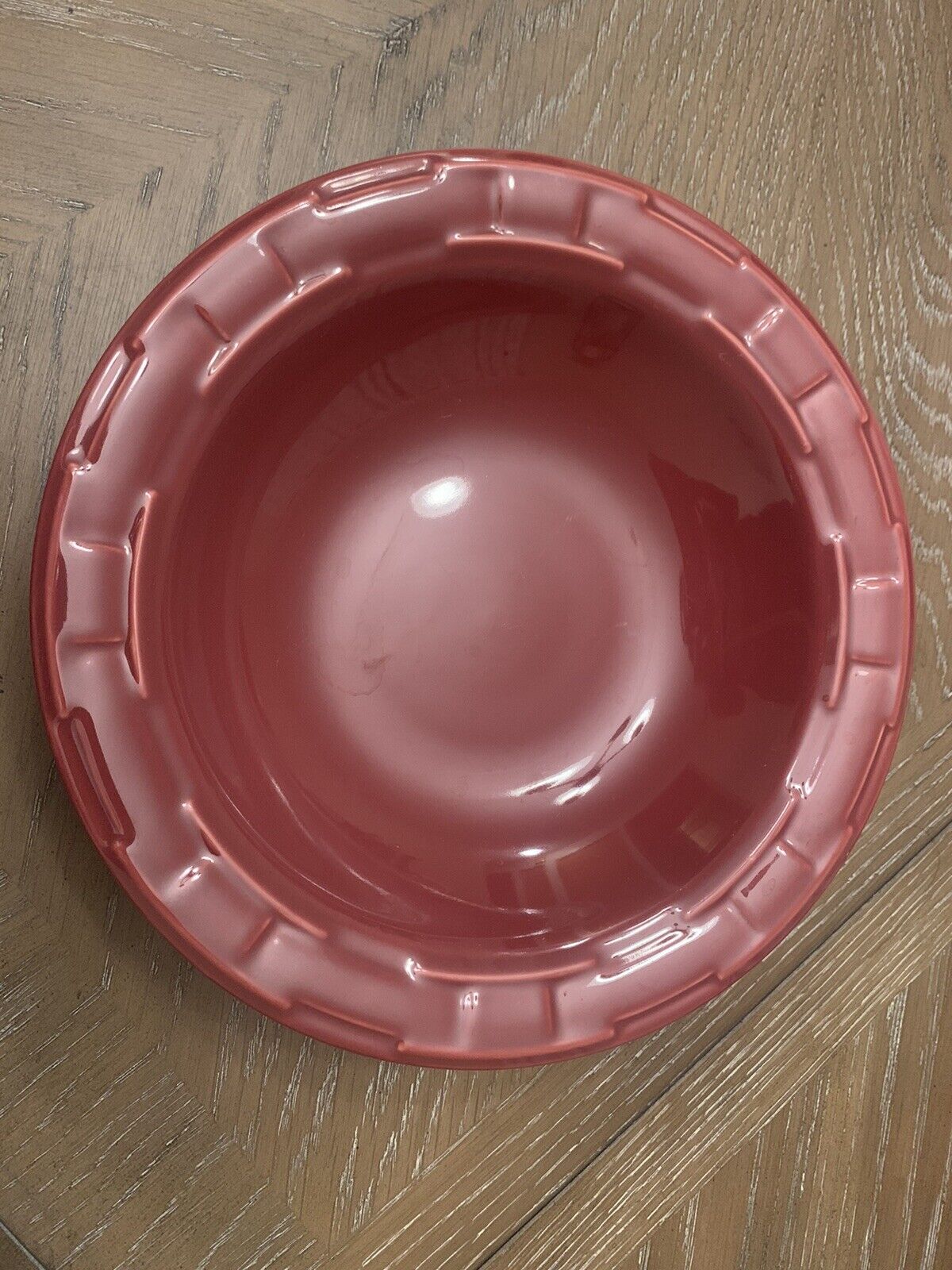 Longaberger Pottery Woven Traditions 9”Pasta Serving Bowl Paprika Red Maroon