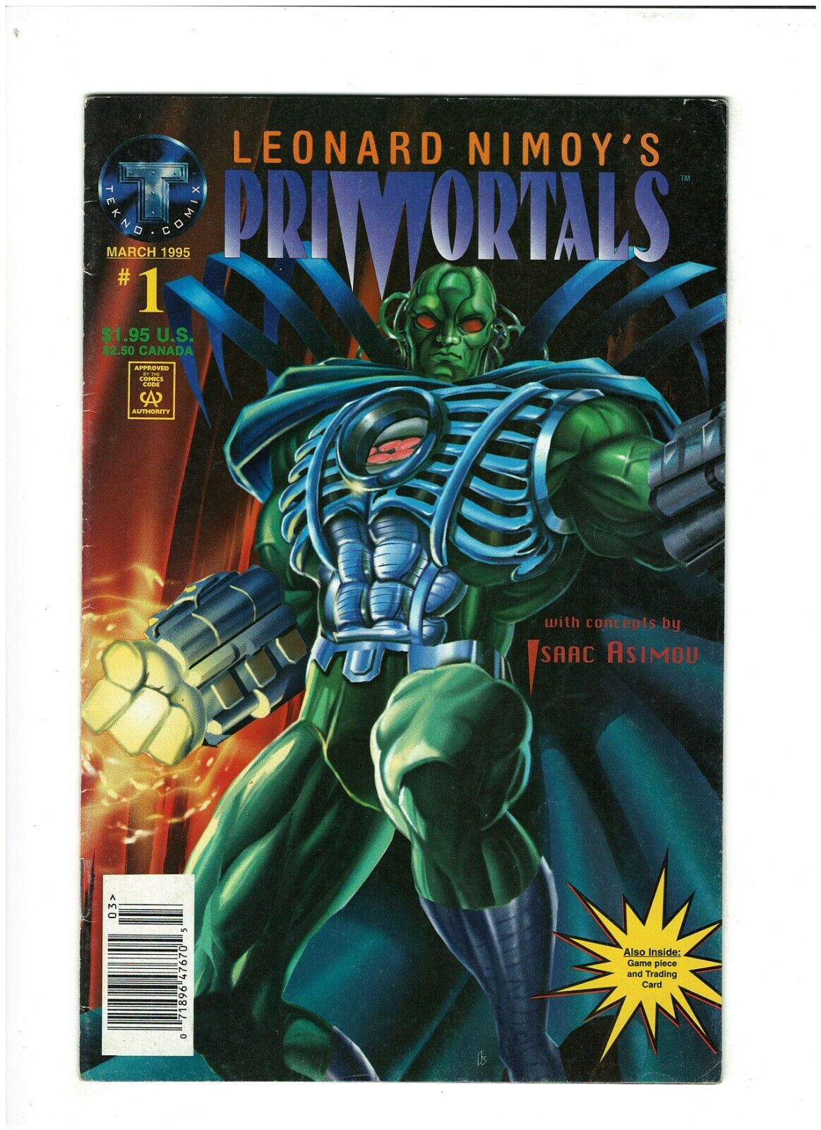 Leonard Nimoy's Primortals #1 FN 6.0 Newsstand 1995 Tekno Comics