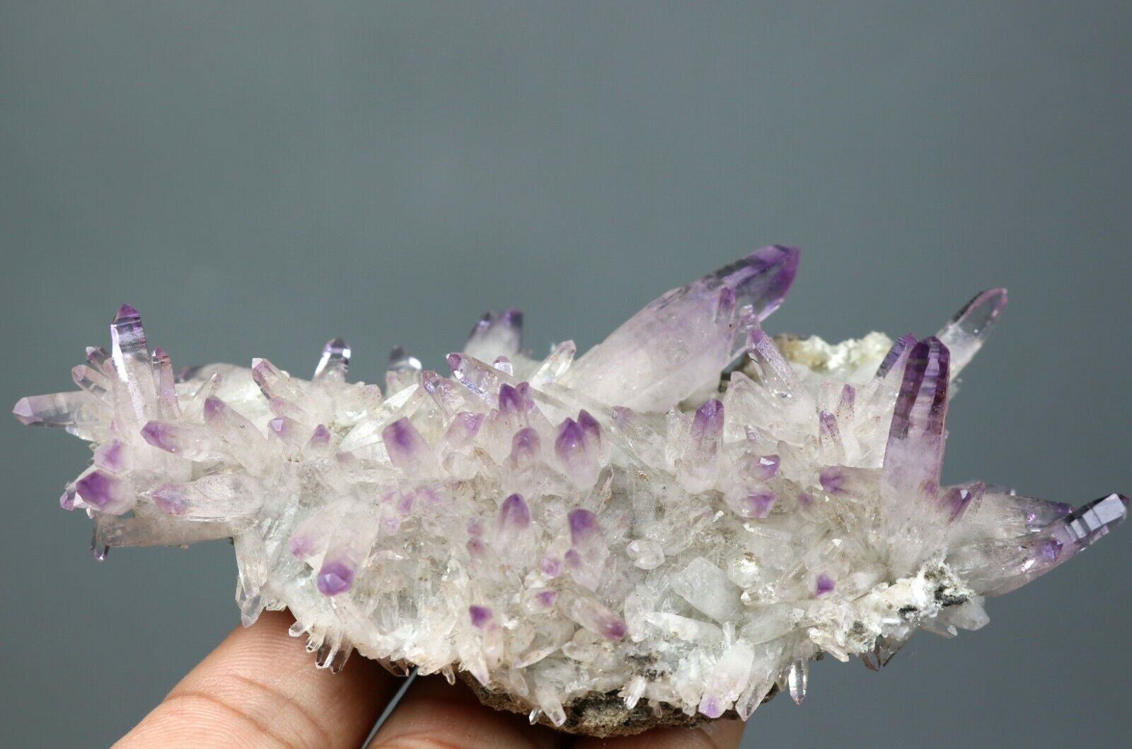 Top ！Natural Transparent Amethyst Quartz Crystal Cluster Mineral Specimen,Mexico