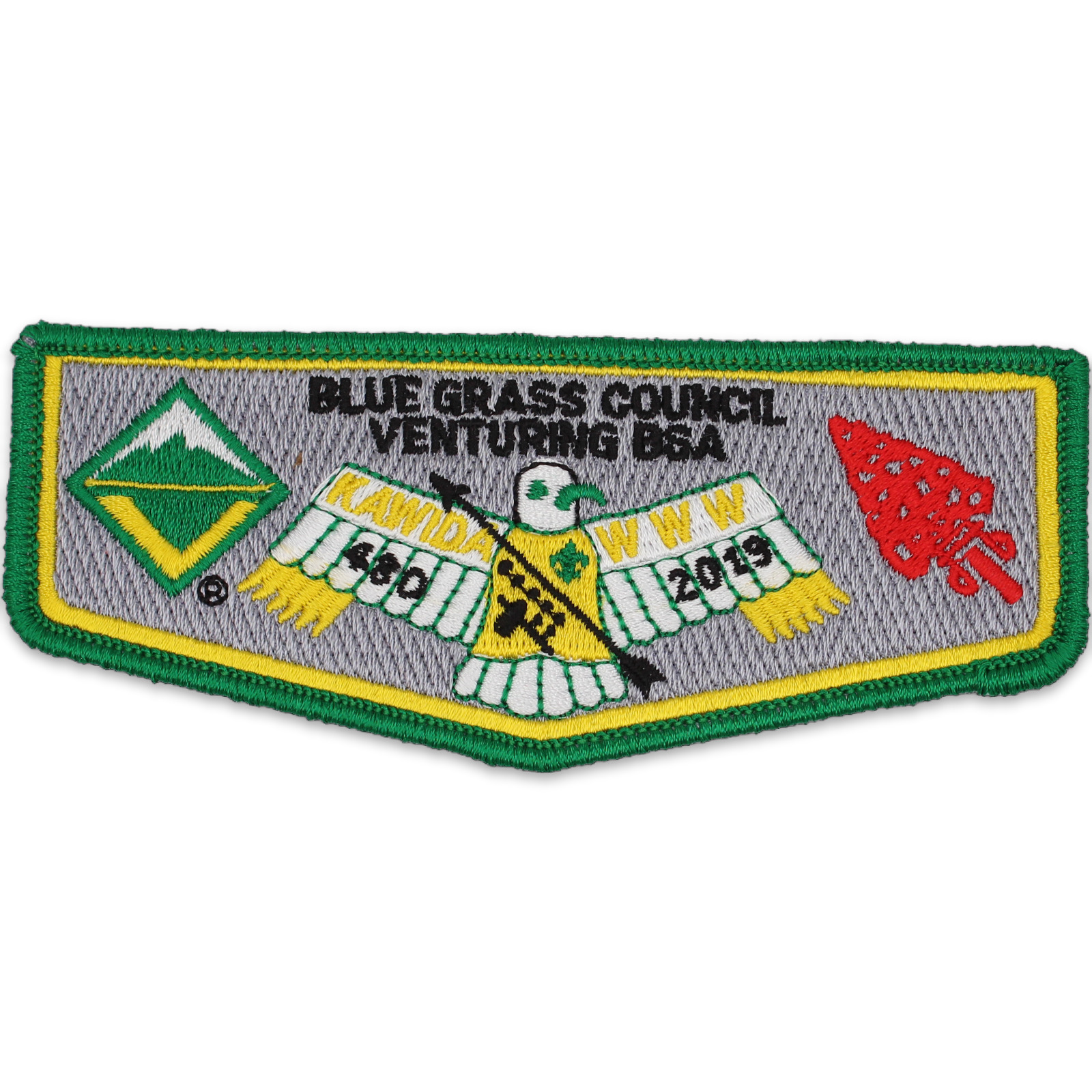 2019 Venturing Kawida Lodge 480 Flap Blue Grass Council Patch Kentucky KY OA BSA