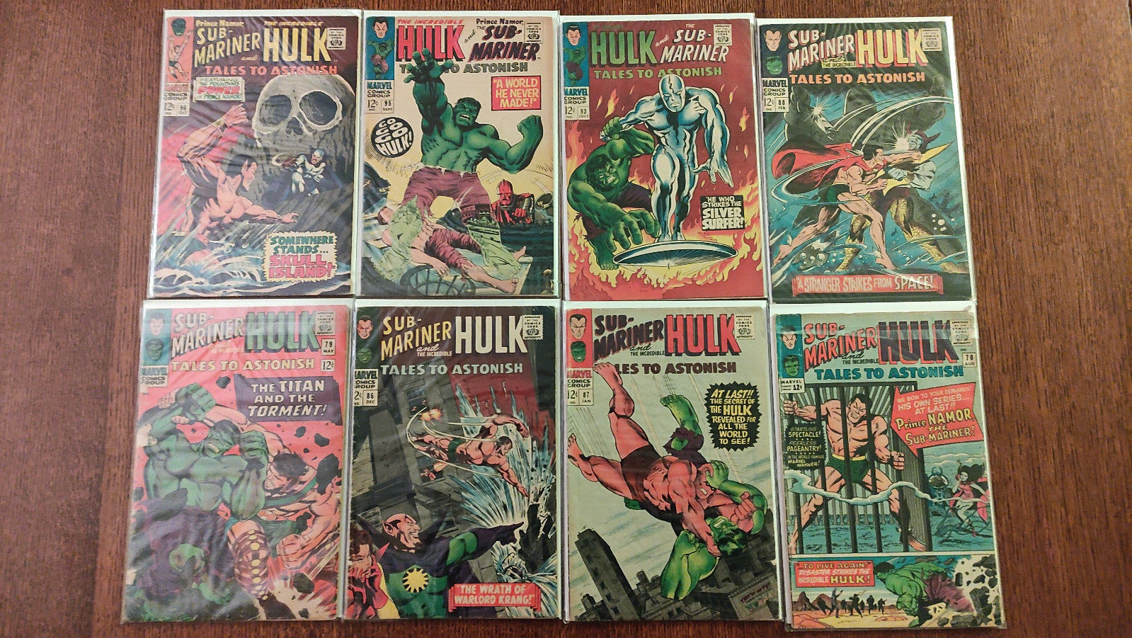 Marvel Comics, Sub-Mariner and Hulk, 1967, Lot of 8: 70, 79, 86 - 88, 93, 95, 96