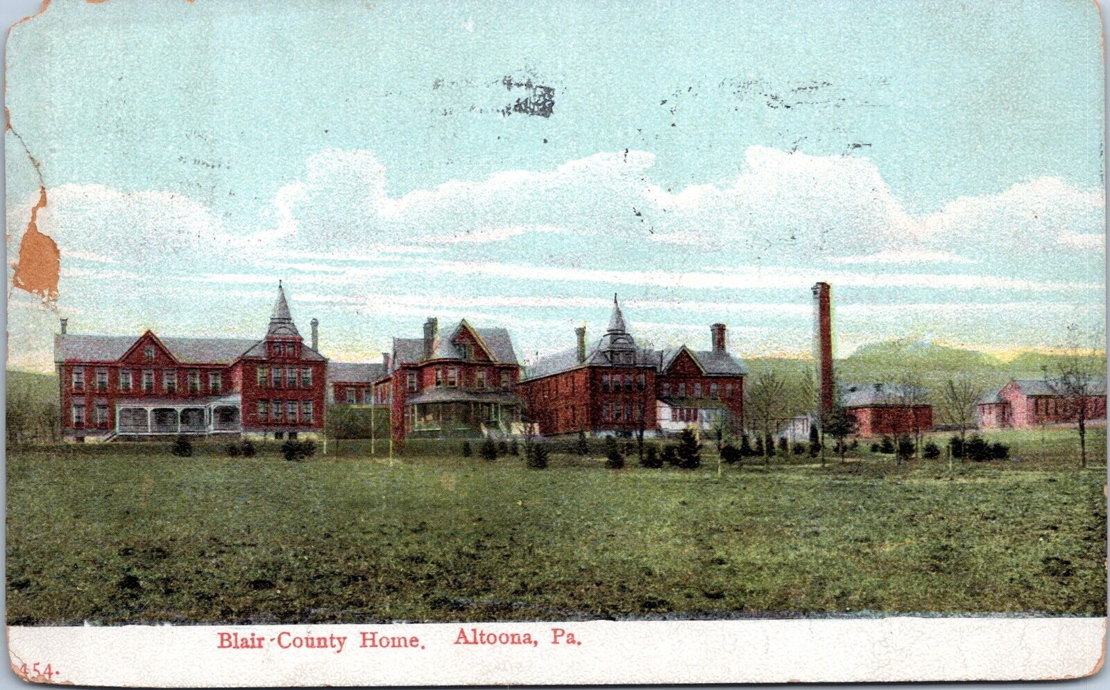 Blair County Home, Altoona Pennsylvania- 1914 d/b Postcard- Sanitarium, Almhouse
