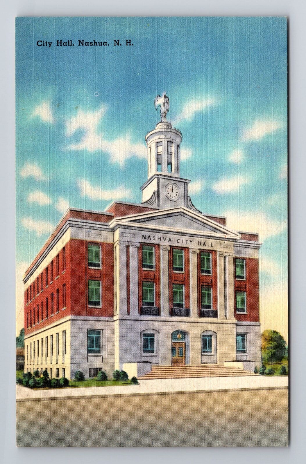 Nashua NH-New Hampshire, City Hall, Antique Vintage Souvenir Postcard