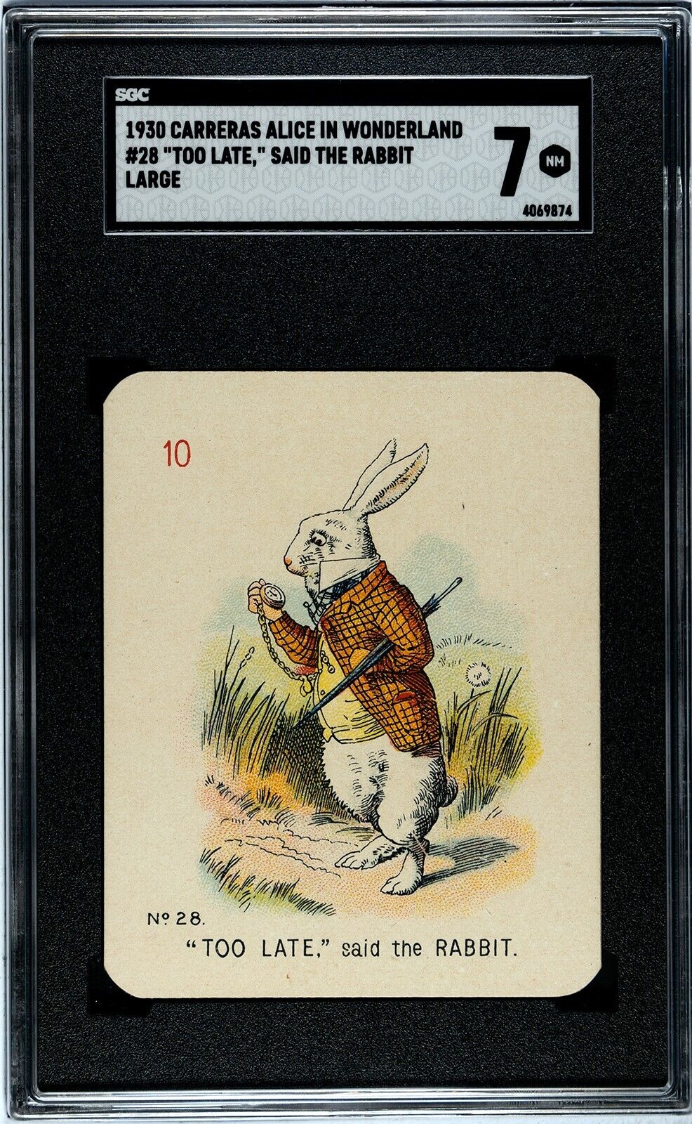 1930 Carreras Alice in Wonderland Too Late Said the Rabbit #28 SGC 7