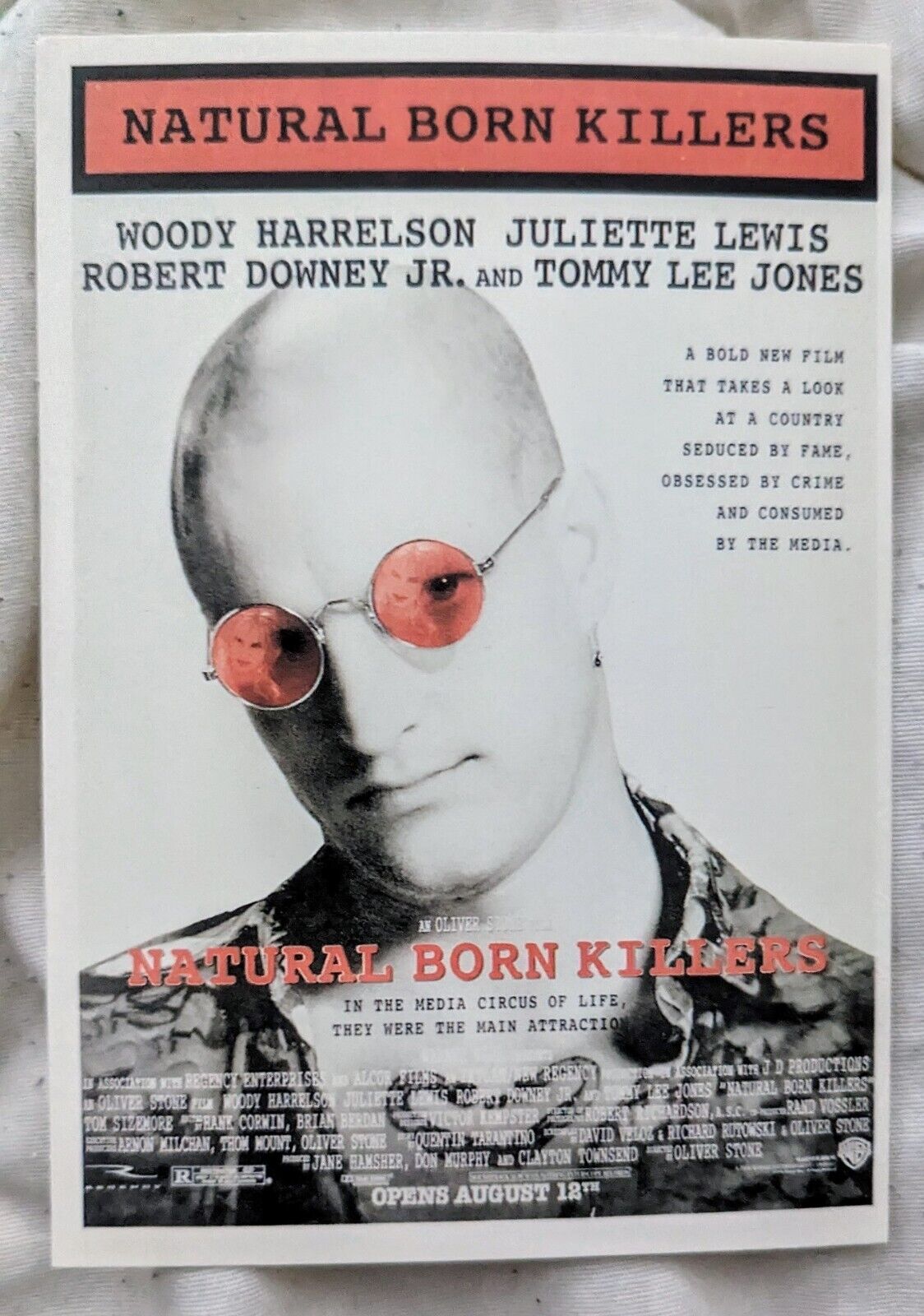 Natural Born Killers Postcard - Woody Harrelson