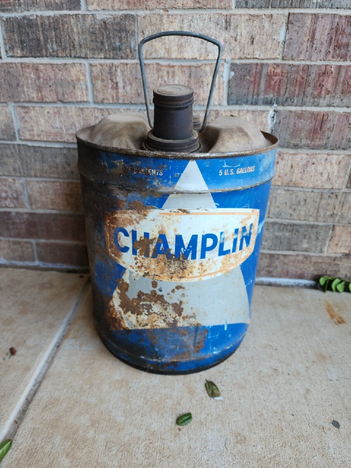 Vintage - Champlin Gas Motor Oil Enid, Oklahoma 5 Five Gallon Can - Man Cave