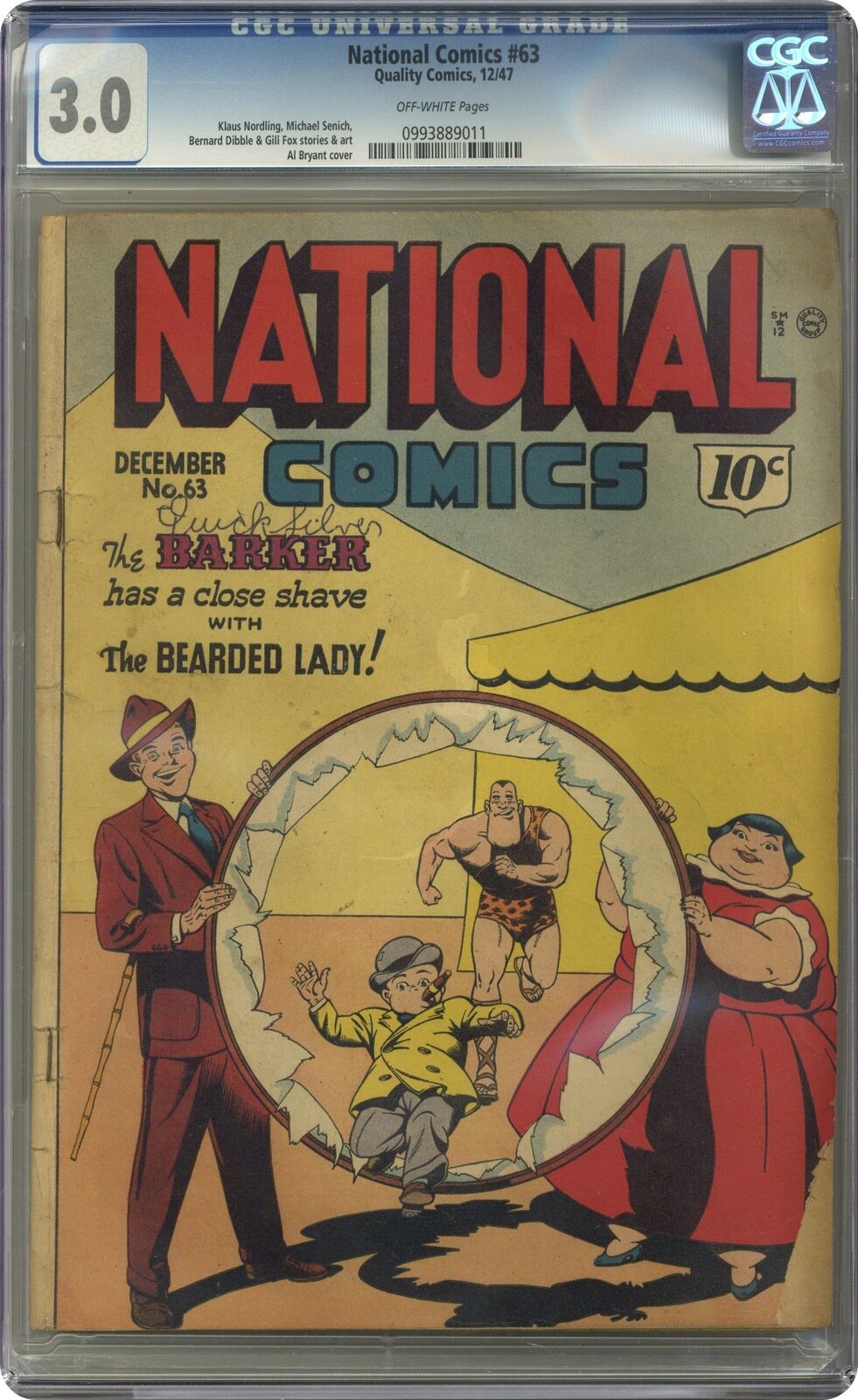 National Comics #63 CGC 3.0 1947 0993889011