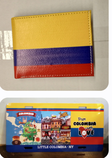 2 COLOMBIA GIFTS: 1 COLOMBIA LICENSE PLATE + 1 COLOMBIA WALLET $29.50