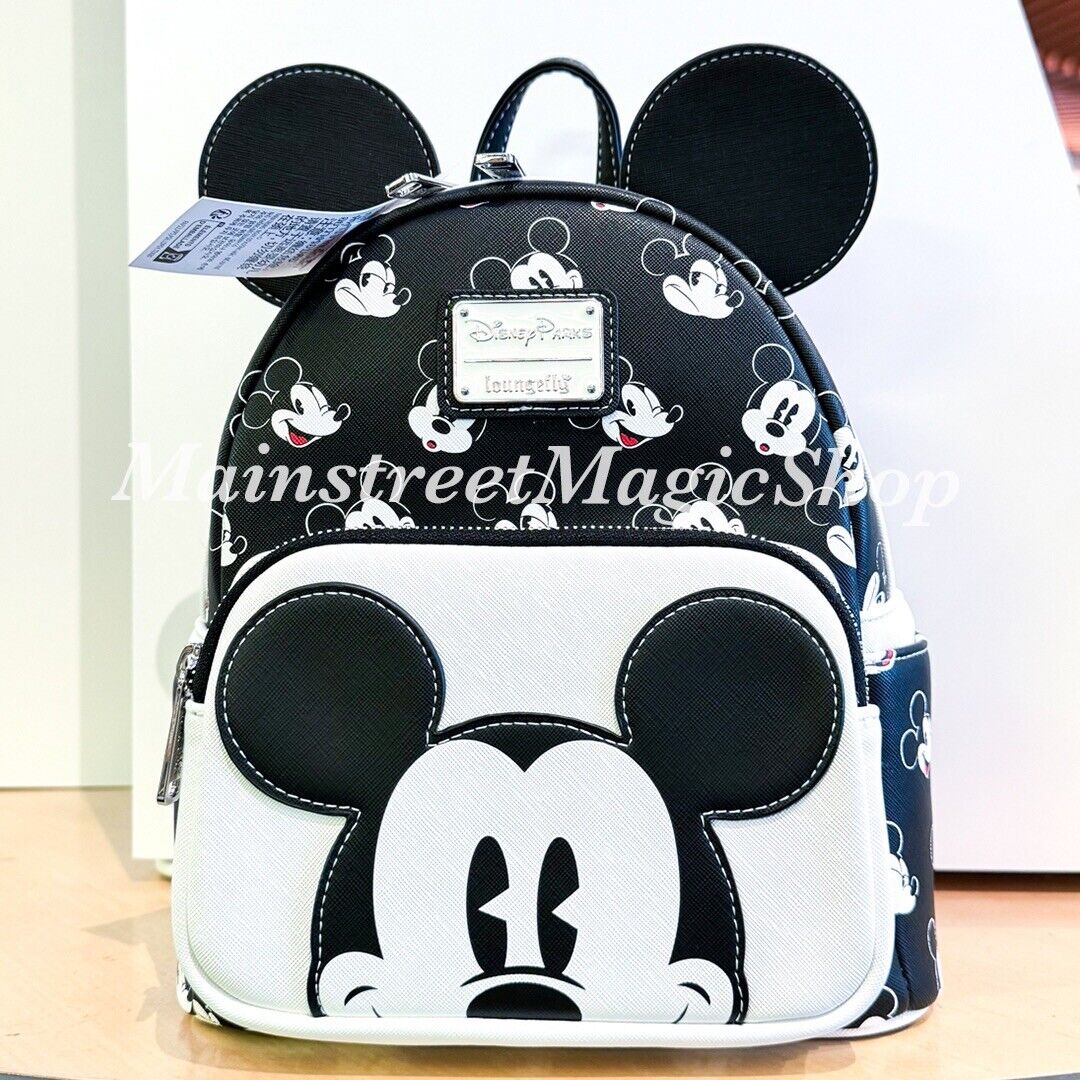 Loungefly Disney Parks Mickey Mouse W Ears  Faces Expressions Mini Backpack Nwt