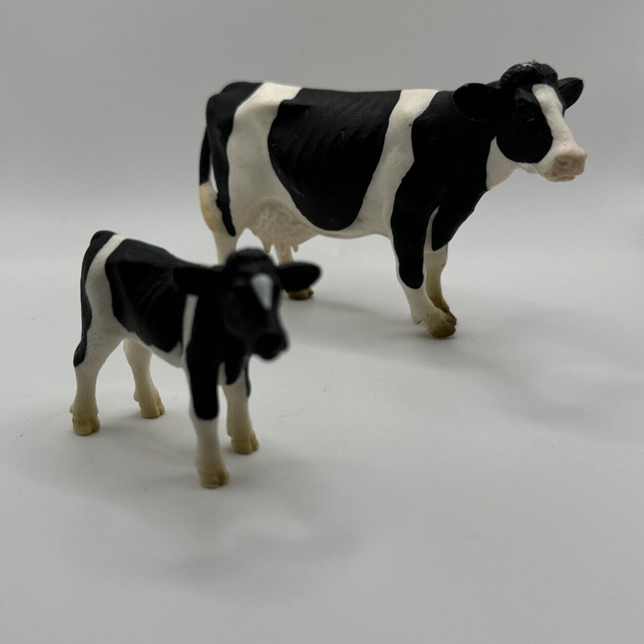 Schleich Holstein Cow Dairy Farm Figure Black White 2000 And Calf Retired