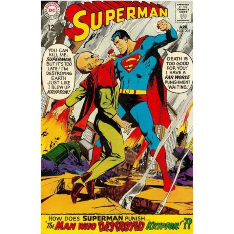 Superman #205 1939 series DC comics Fine Full description below [l/