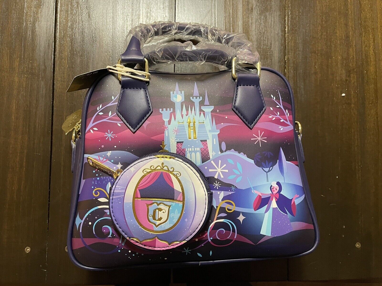 Loungefly Cinderella’s Castle Crossbody Purse And Matching Wallet