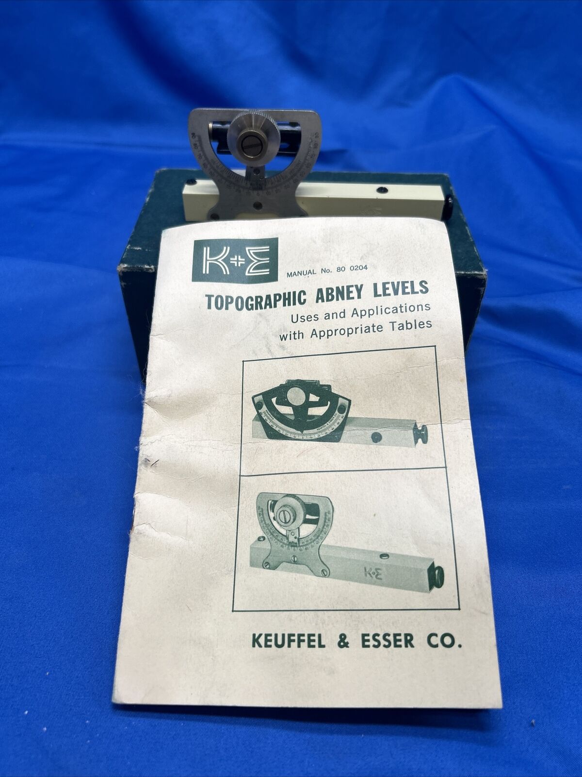 Vintage K+E Keuffel & Esser Topographic Hand Held Sight Level W Manual 80-0204