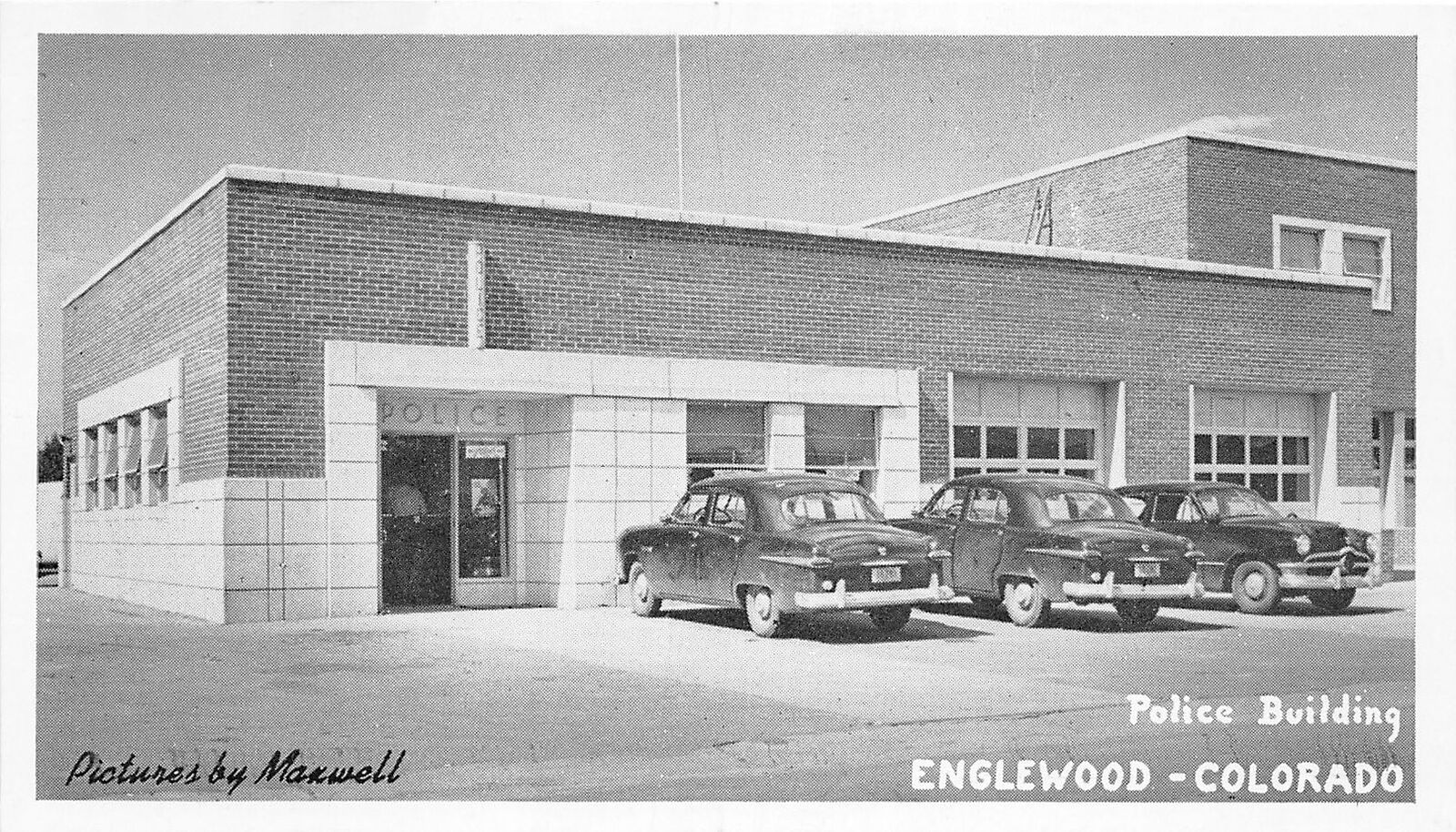 H38/ Englewood Colorado Postcard c1940s Police Building Department