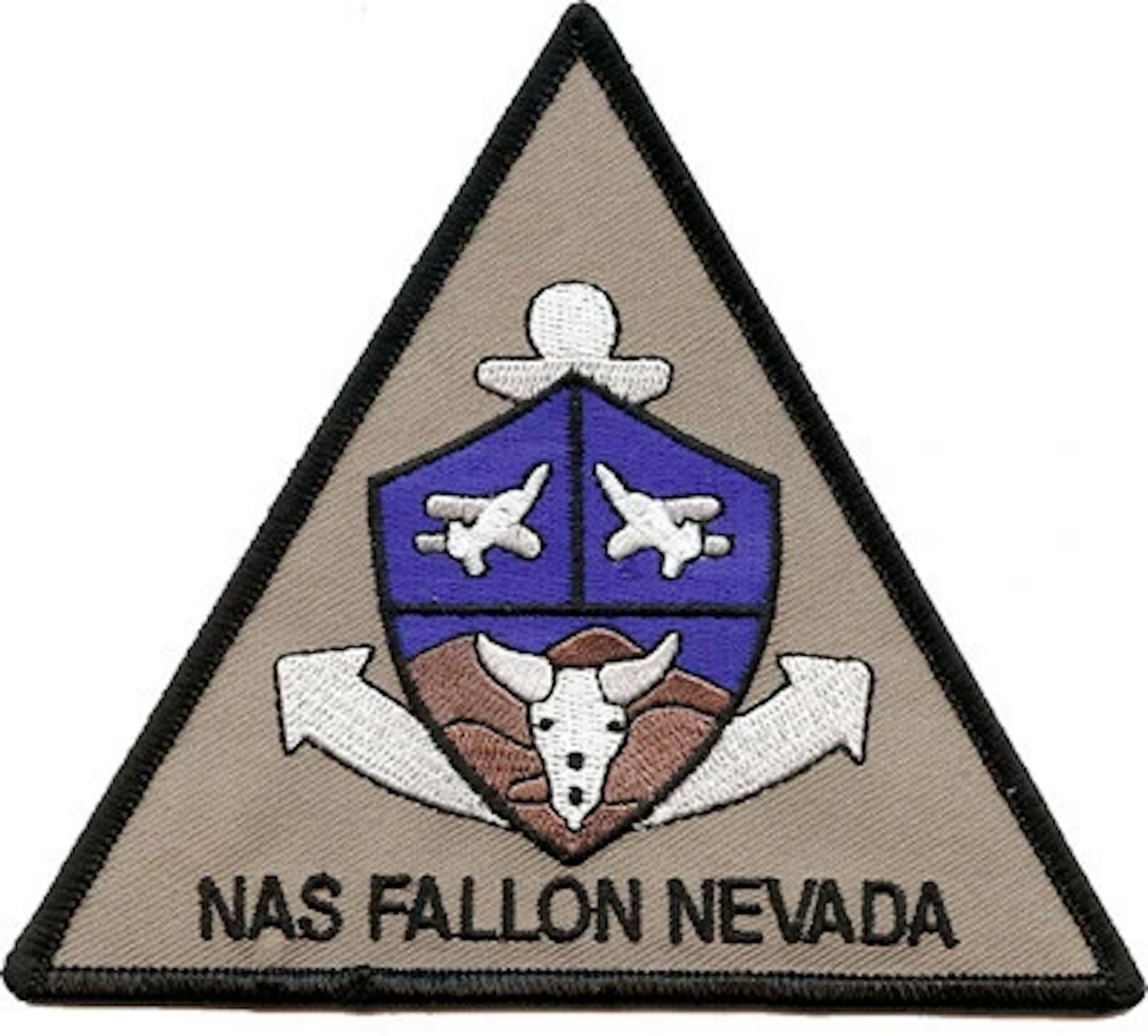  NAS FALLON NEVADA NAVAL AIR STATION TRIANGLE MILITARY EMBROIDERED PATCH
