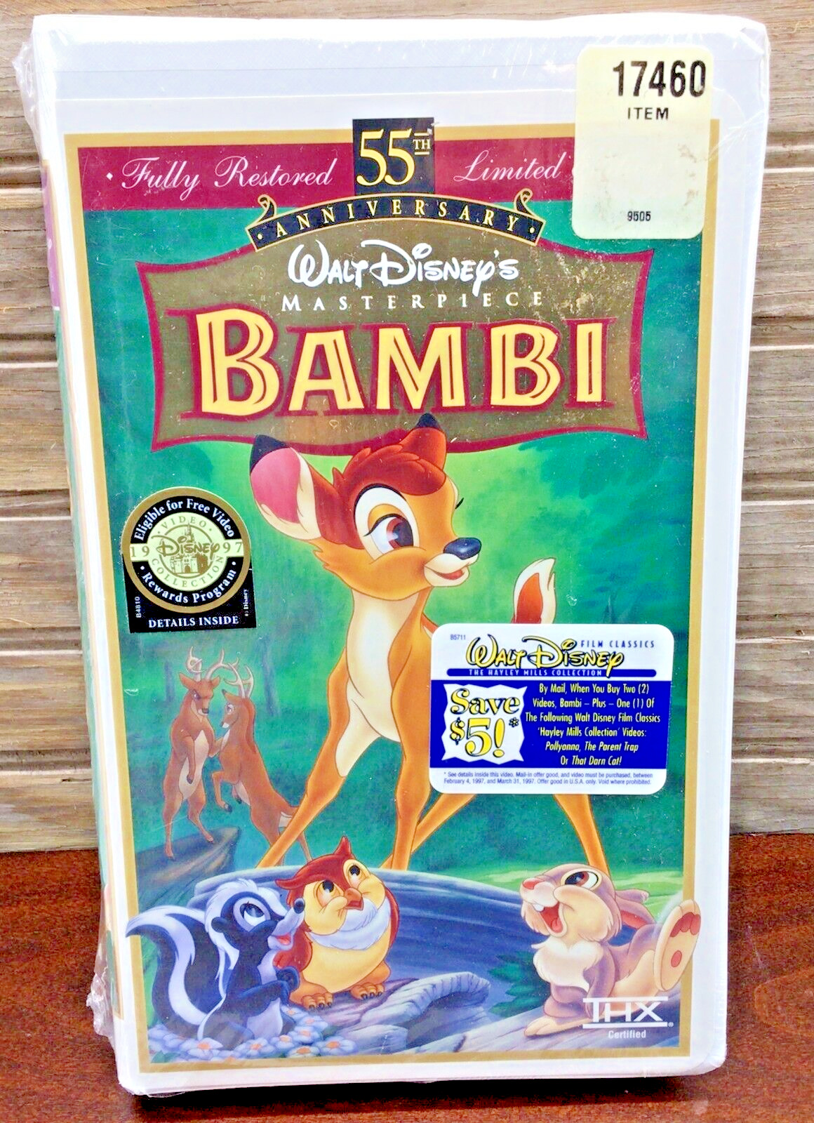Walt Disney MASTERPIECE BAMBI 55th ANNIVERSARY VHS #9505 Limited Edition SEALED