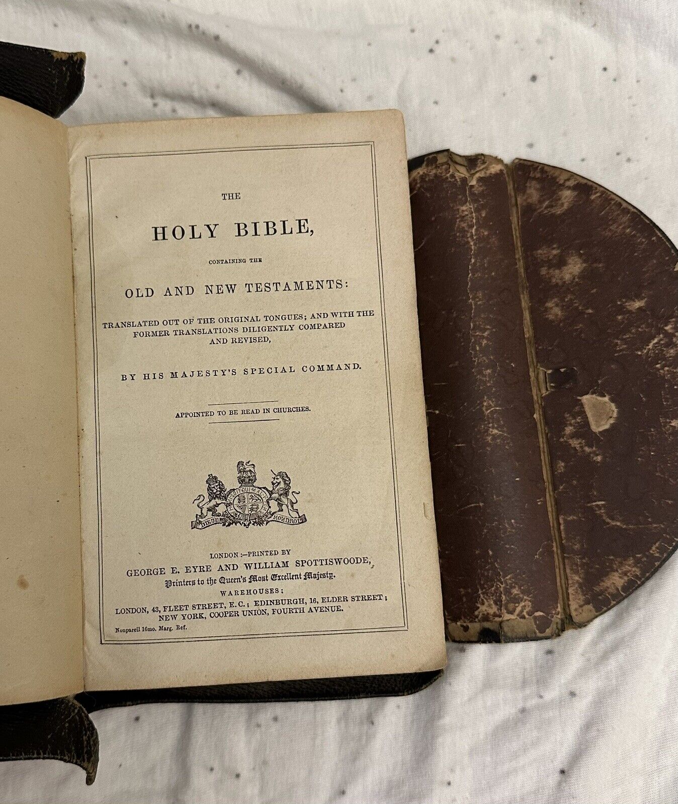 Antique Bible 1800’s Old And New Testament Leather Bound