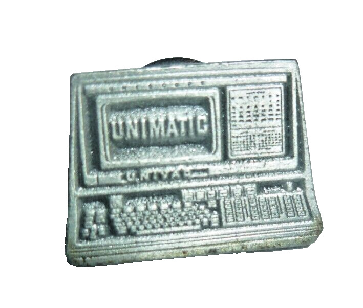 Vintage RARE Unimatic PC Computer Pin Silver Tone Lapel