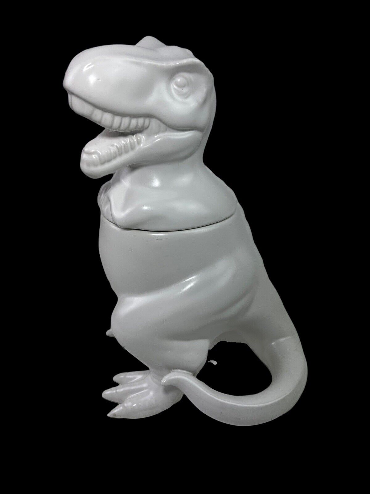 Target Threshold White T-Rex Dinosaur Cookie Jar Stoneware 2017