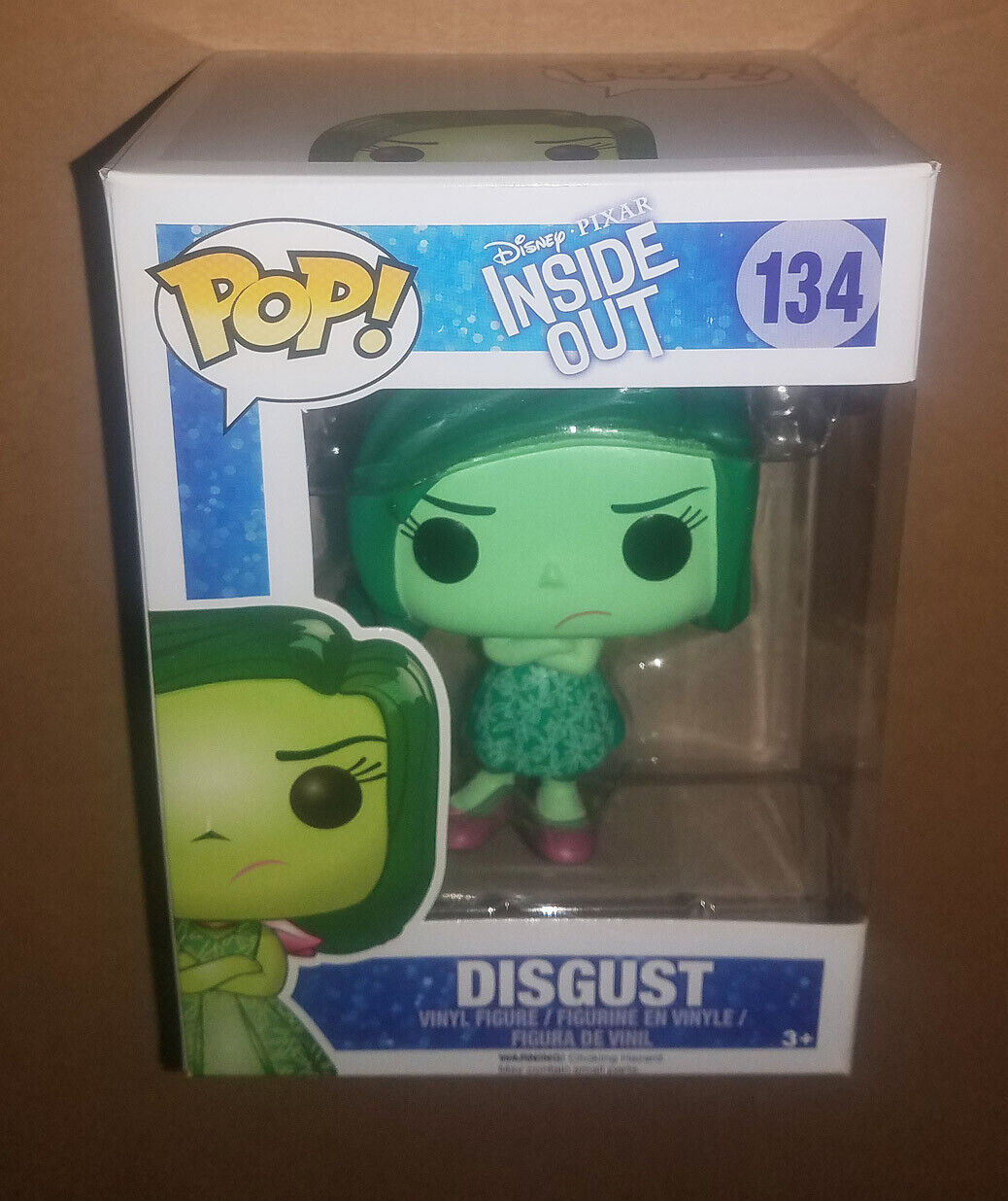 Funko Pop DISGUST #134 Pixar Inside Out - Rare Vaulted - w/ Free Protector
