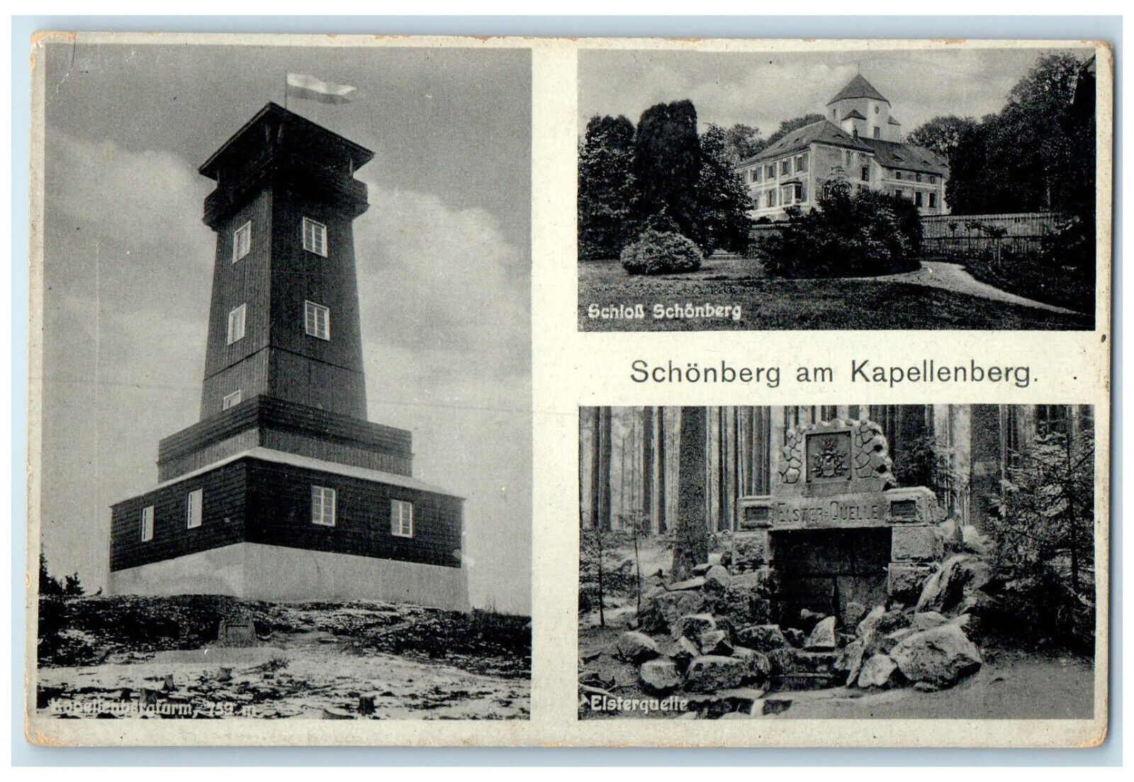 c1920\'s Schonberg am Kapellenberg Bad Brambach Germany Multiview Postcard