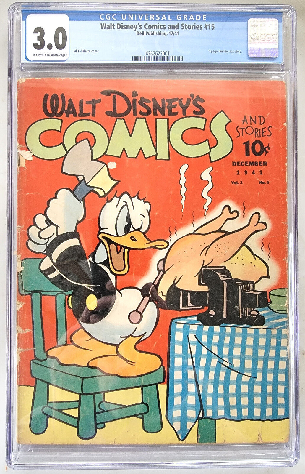 Walt Disney\'s Comics and Stories #15 CGC 3.0 (1941) 5-page Dumbo Story