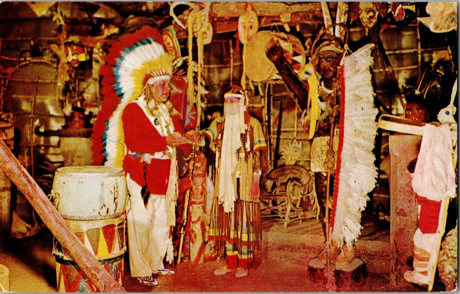 Vtg Postcard, Ancient Wedding of the Iroqouis, Caughnawaga Indian Reserve