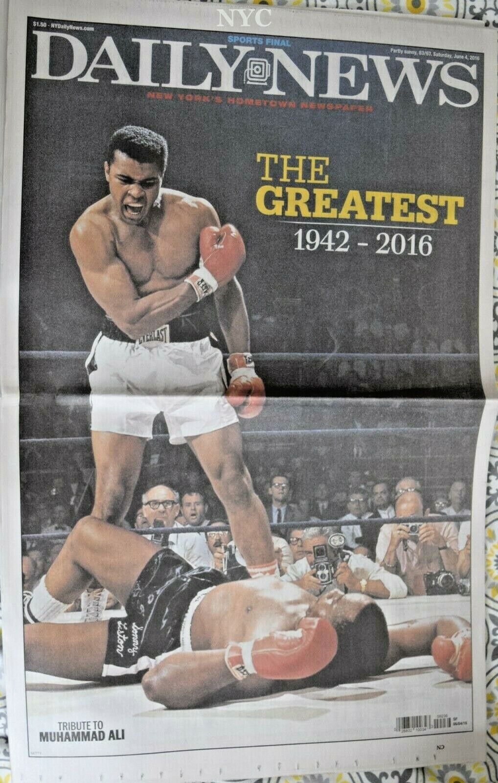 Muhammad Ali Dead NY Daily News June 4 2016 🔥