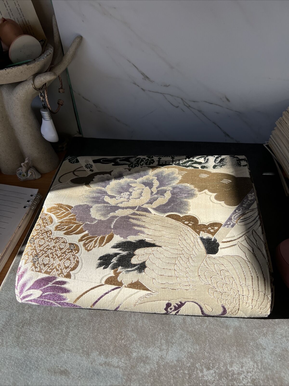 MARU OBI Japanese Kimono Embroidery bag zone round belt kimono Antique Classic
