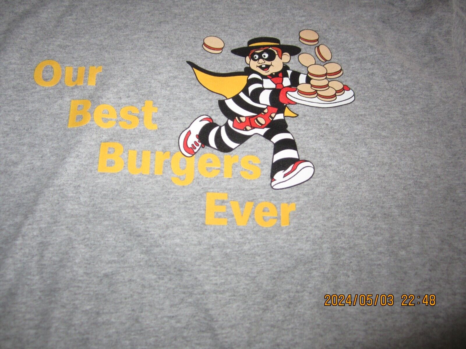 VINTAGE McDonald\'s Our Best Burgers Ever Gray Adult T-Shirt Hamburglar Size M