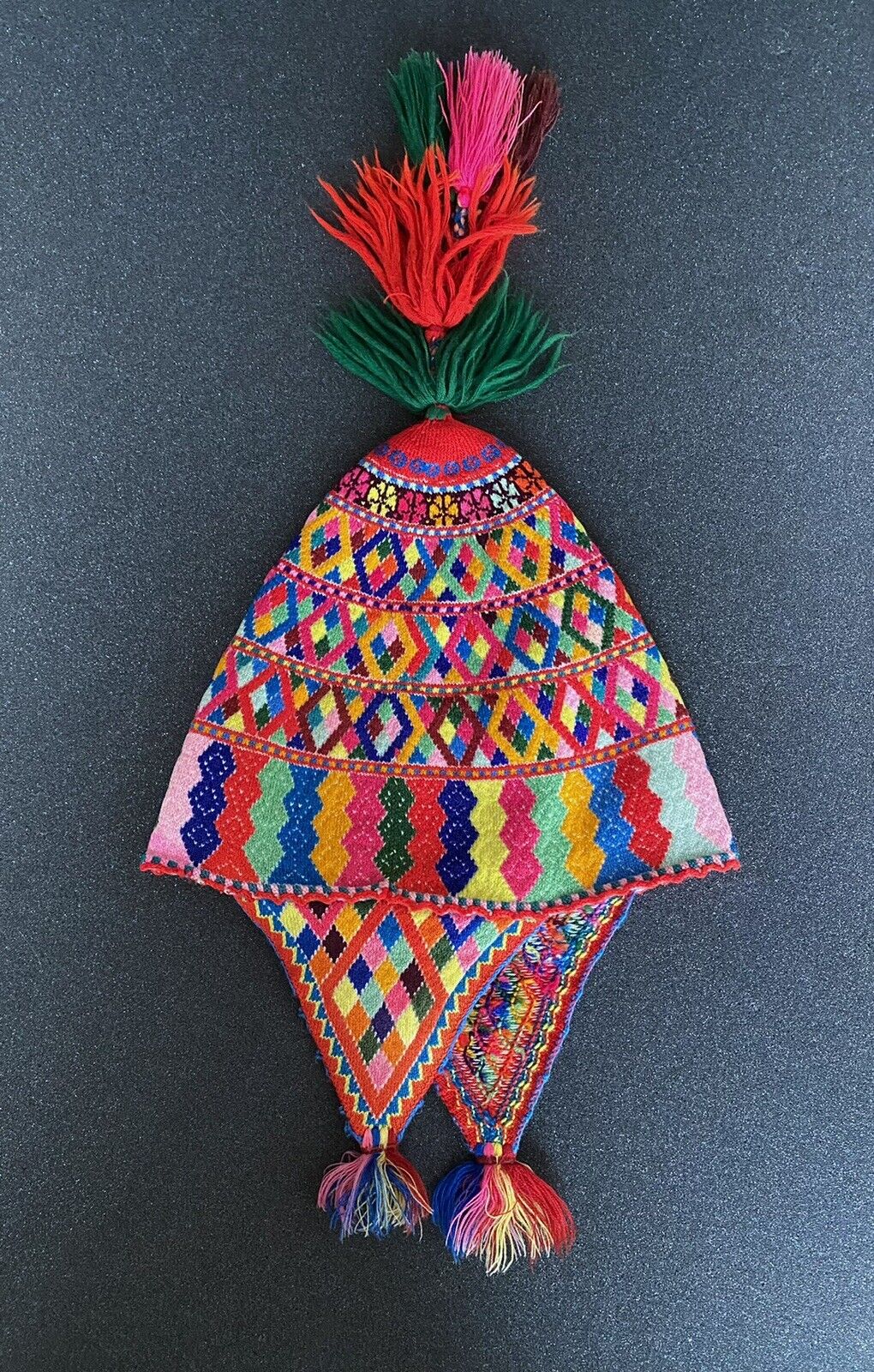 Peruvian Ceremonial Shaman Chullo Hat Andean Textile #6