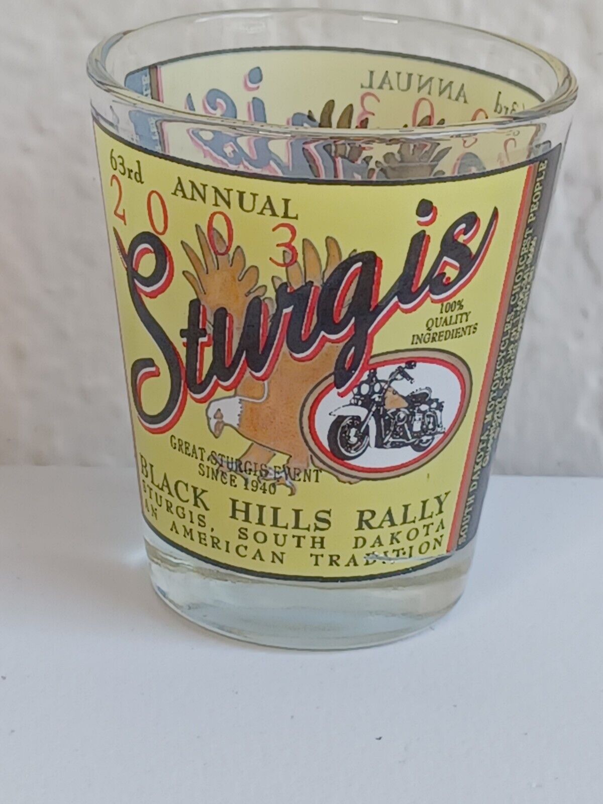 63rd Annual STURGIS BLACK HILLS RALLY Vintage 2003 Souvenir Shot Glass Barware