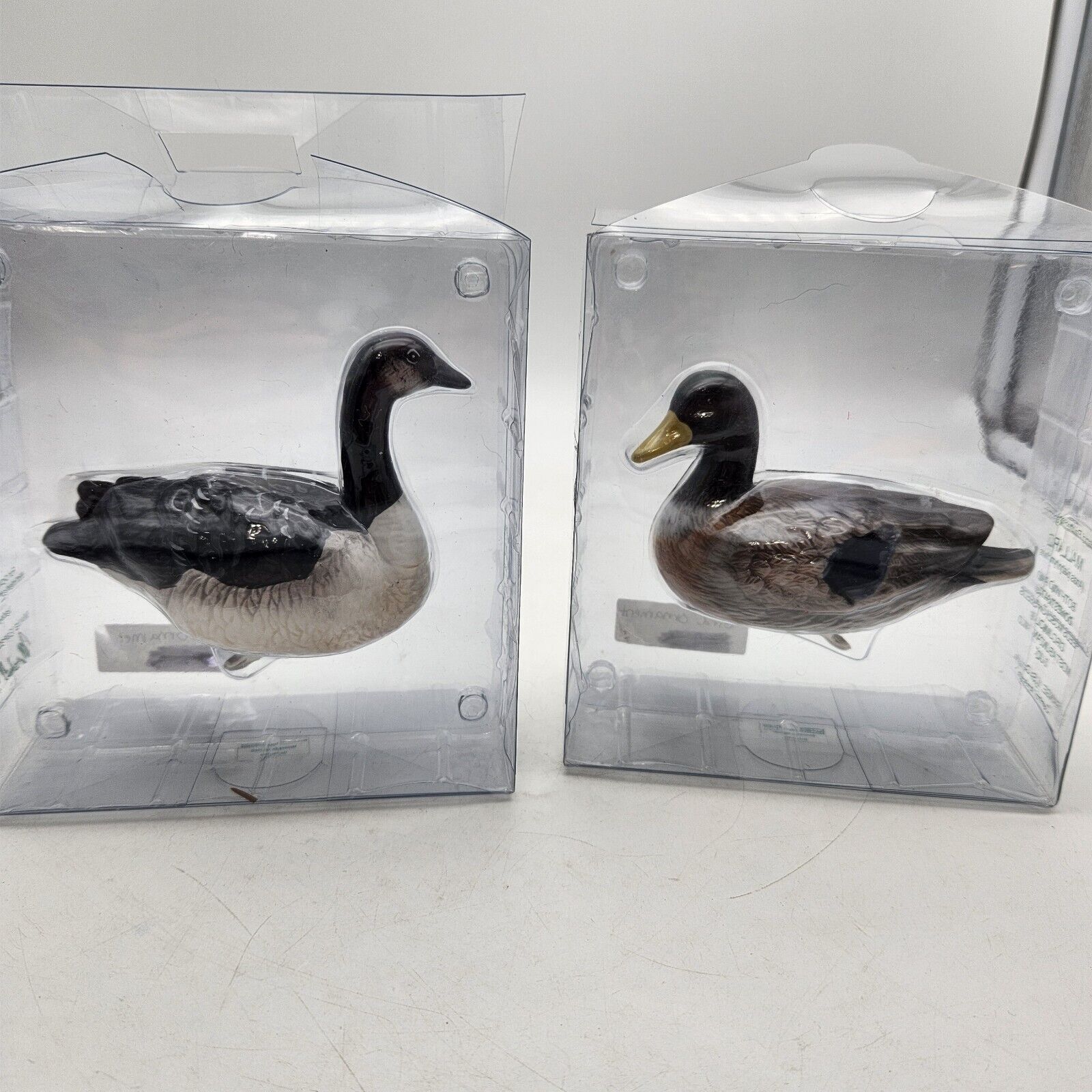 Marshall Fields Canadian Goose Mallard Duck Hand Painted Clip Ornaments