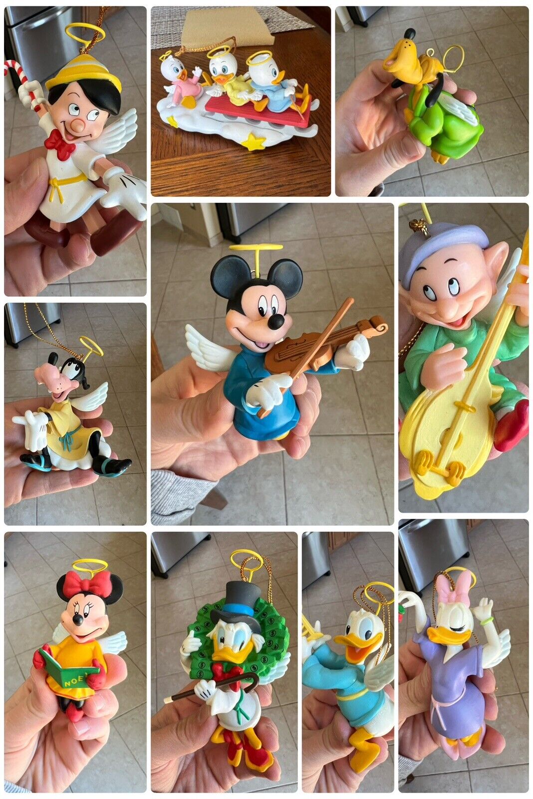 Vintage Disney Christmas Ornament Grolier DCA - Set of 10 Characters