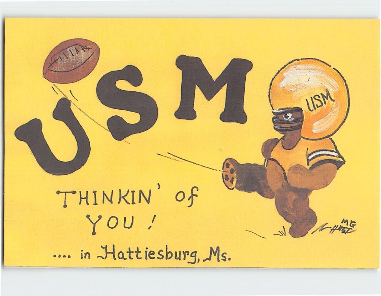 Postcard U.S.M., Thinking' You  …. in Hattiesburg, Mississippi