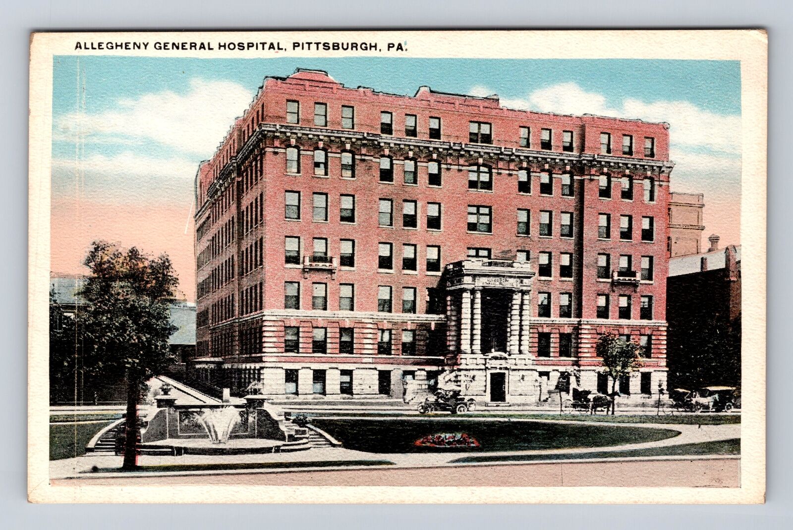Pittsburgh PA-Pennsylvania Allegheny General Hospital, Antique, Vintage Postcard