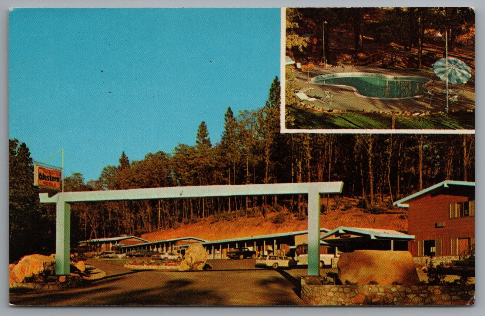 Grass Valley CA Golden Chain Resort Motel Best Western Motel c1967 Postcard