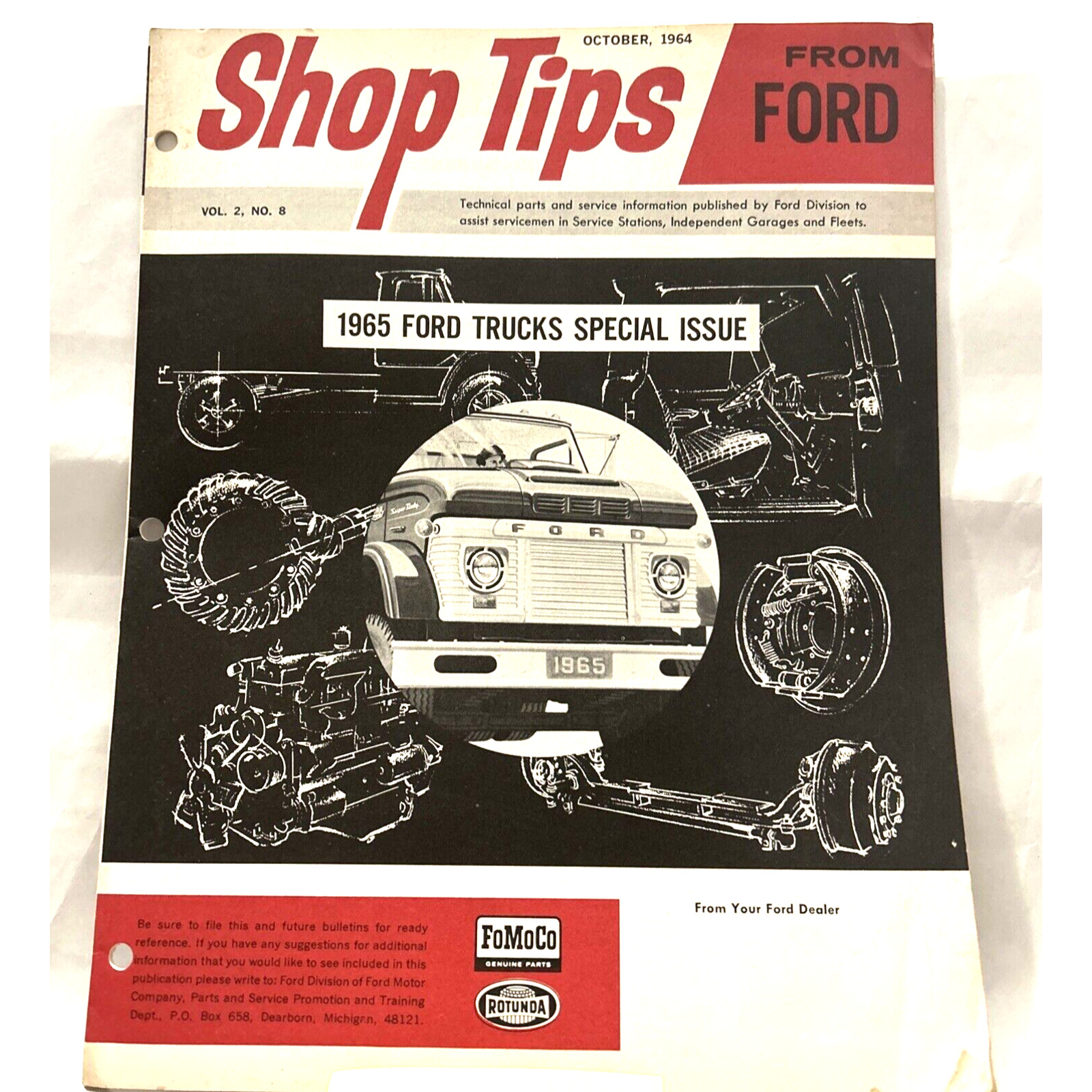 Vtg 1964 October Ford Shop Tips Vol 2 No 8 1965 Trucks Special Issue