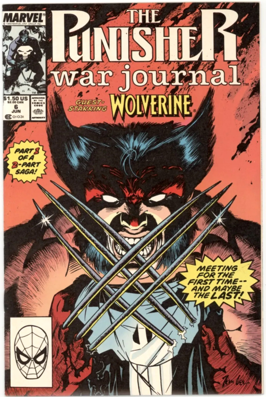 The Punisher War Journal 6  Wolverine vs Punisher 1989 Marvel Comics Jun