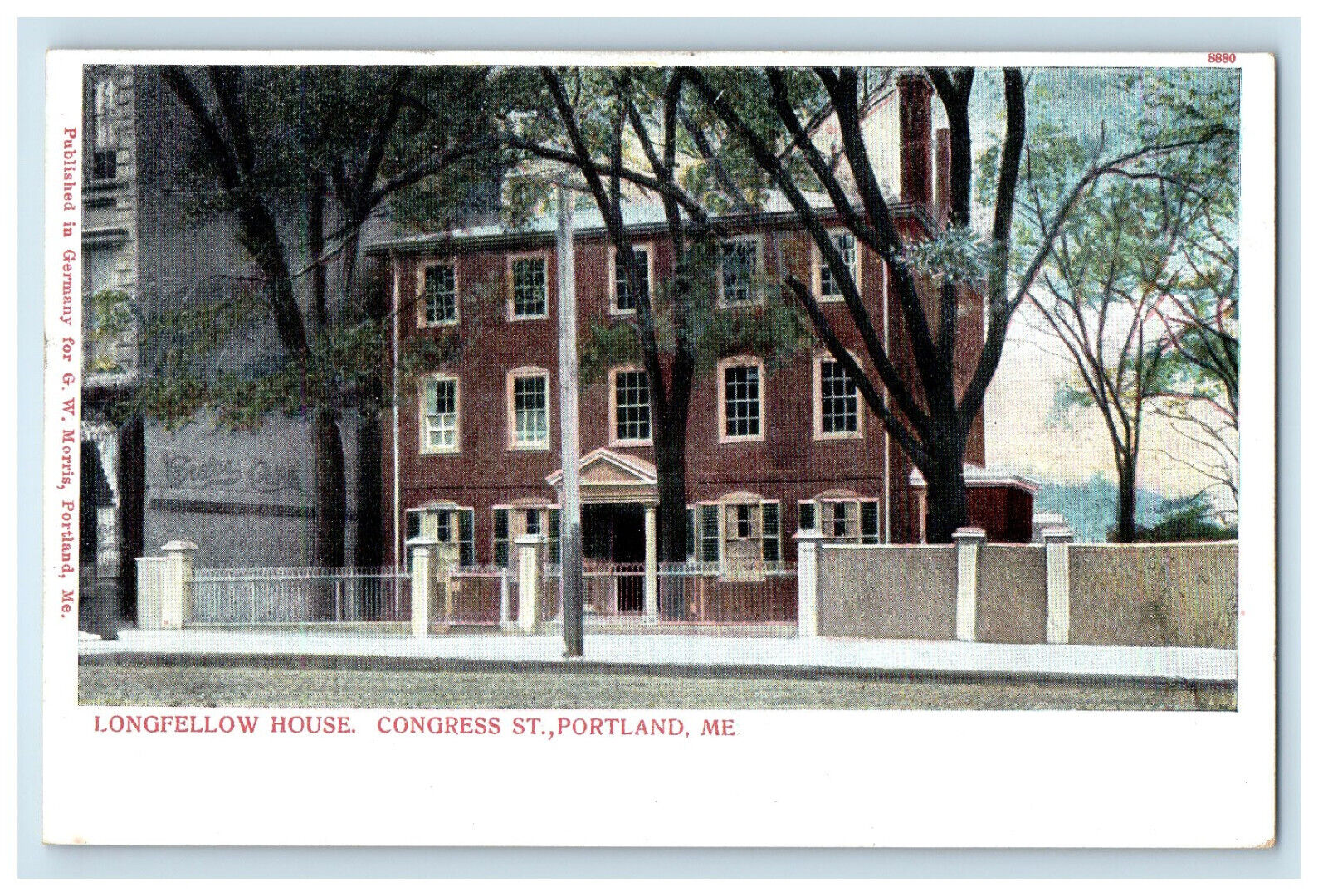 c1900s Longfellow House, Congress St. Maine ME Antique Unposted PMC Postcard