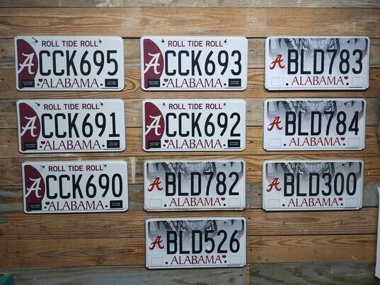 Alabama 2012 Lot of 10 Expired Alabama License Plate Tags CCK695