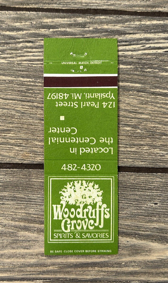 Vintage Woodruffs Grove Spirits And Savories Matchbook Cover Advertisement 