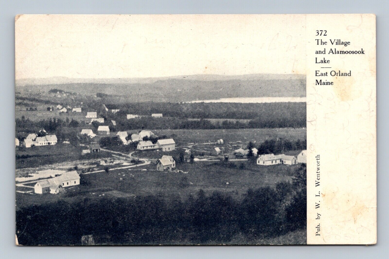 East Orland Maine Village and Alamoosook Lake Postcard