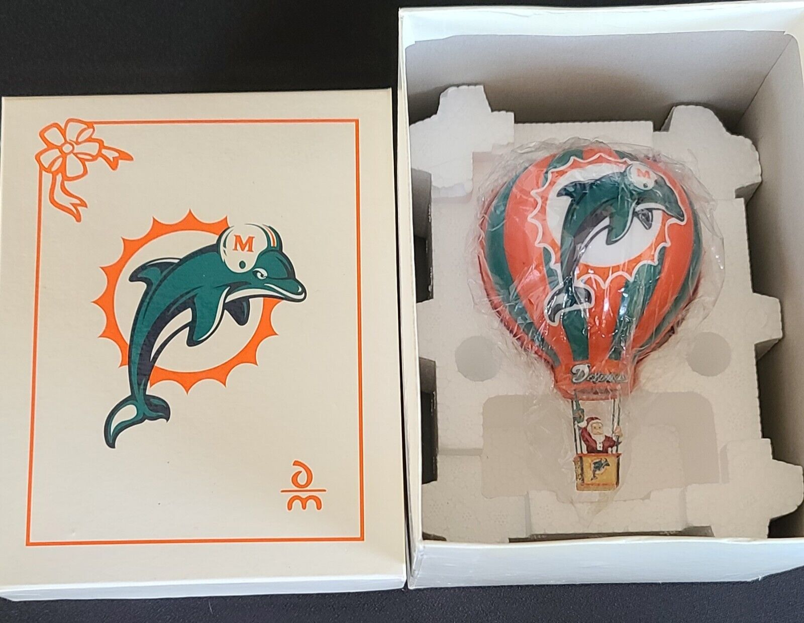 2003 Miami Dolphins Danbury Mint Victory Hot Air Balloon Ornament Rare With Box